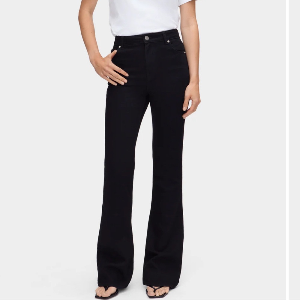 Aligne Slim Flare Jeans in Jet Black